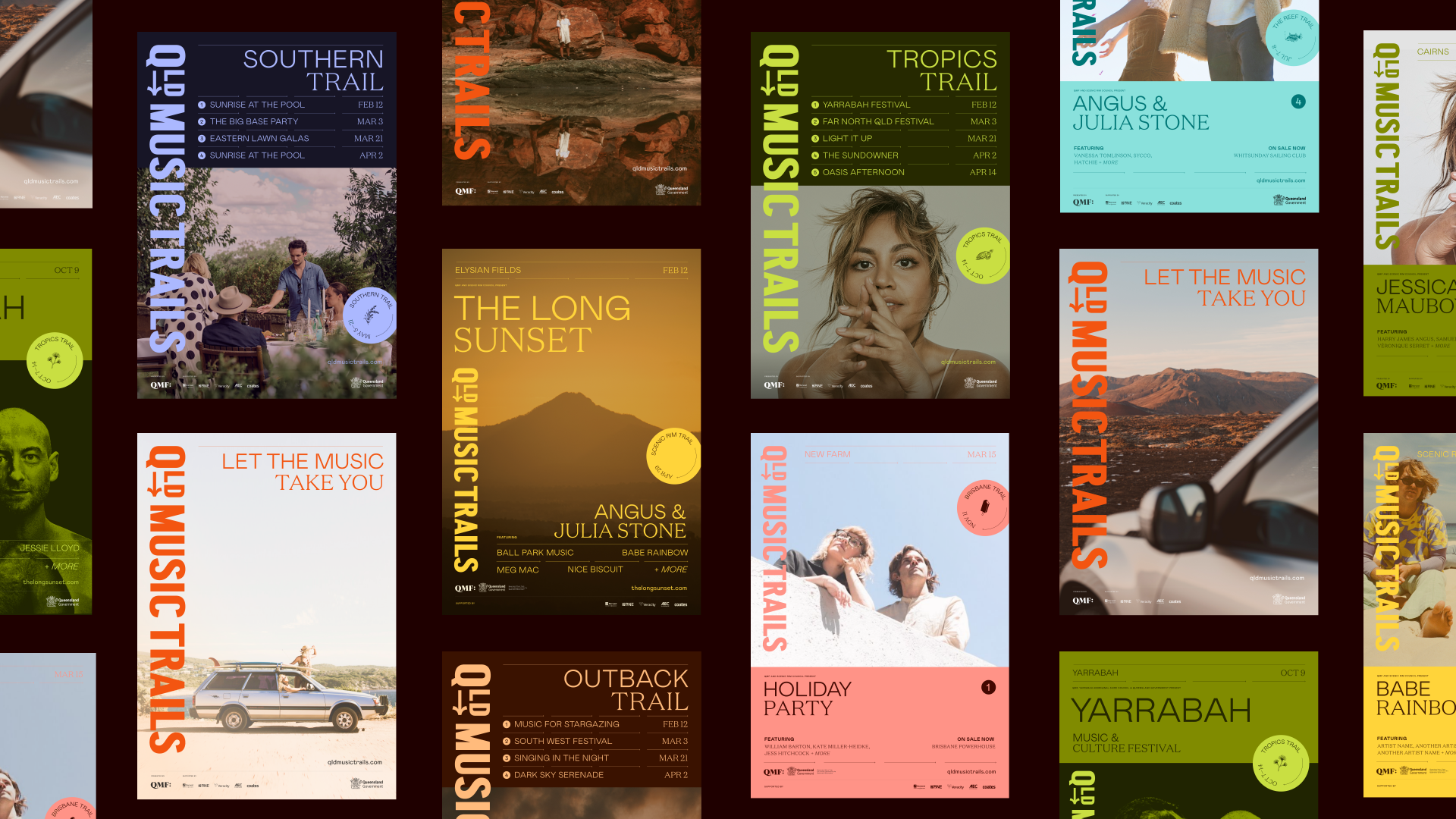 Collection of posters designed for the Trails brand